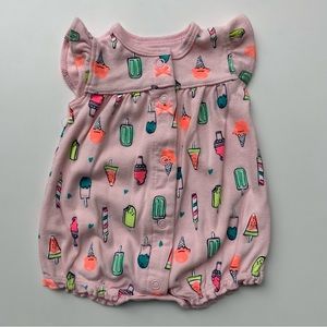 3/$10 CARTERS Baby girl popsicle romper nb
